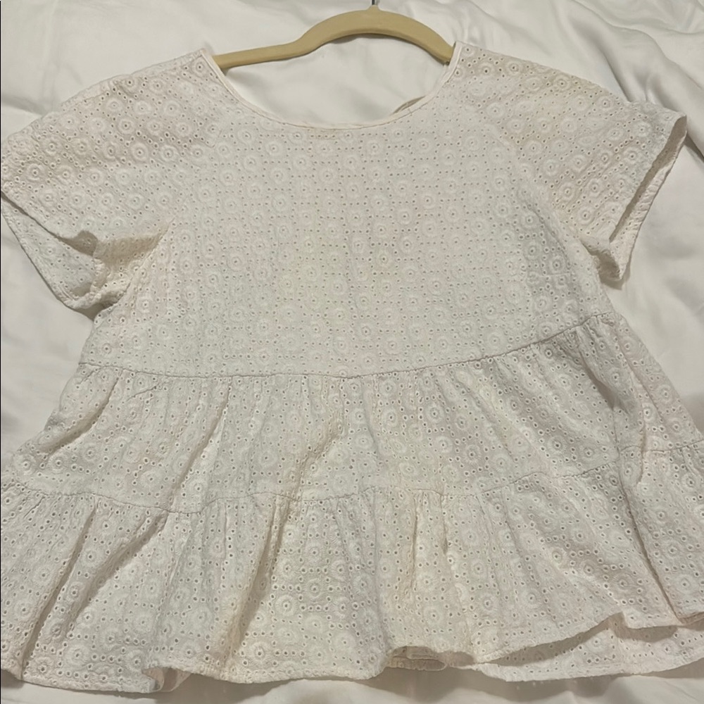 The Impeccable Pig White Eyelet Blouse